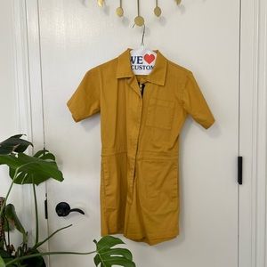 Nooworks mustard twill shortalls